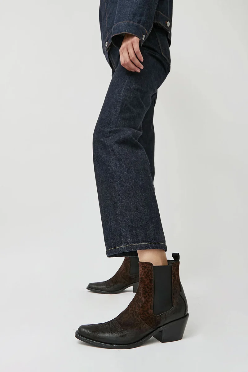 No.6 Pull on Low Western Boot in Dark Leopard