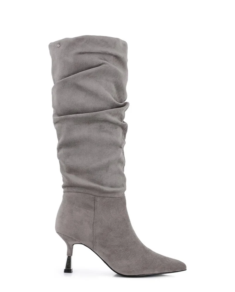 Botas Tacón Blogger Azul 02 color Taupe Mujer
