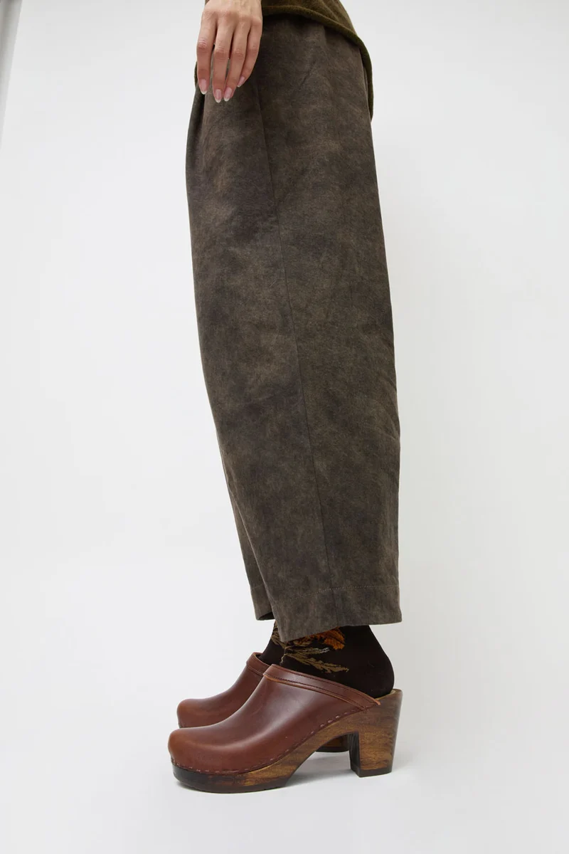 No.6 Old School Clog on High Heel in Chestnut on Cocoa Base