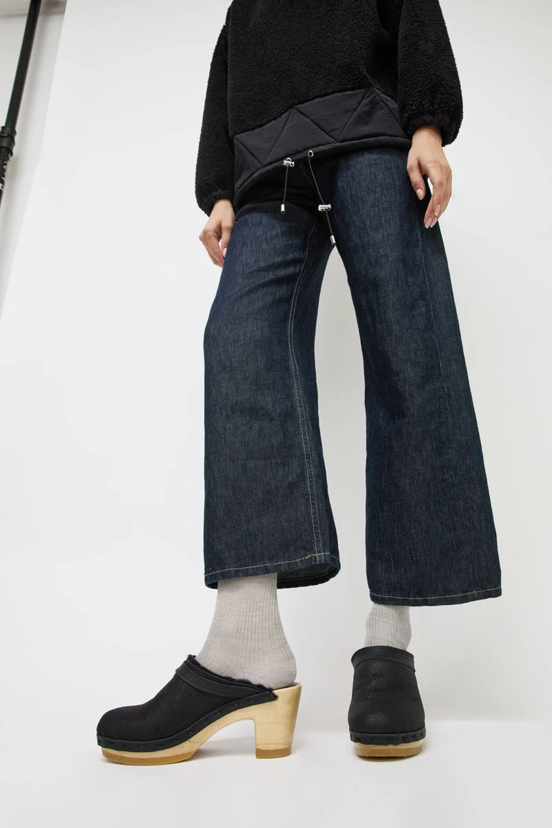 No.6 Dakota Shearling Clog on High Heel in Shadow