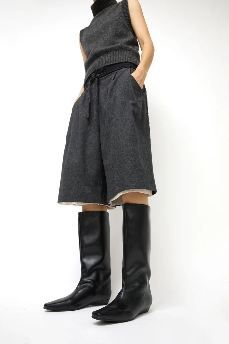 La Piscine Leather Boots in Black