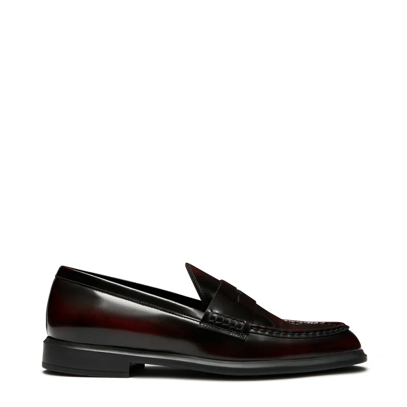 Vendôme Blandine bordeaux red spazzolato leather loafers