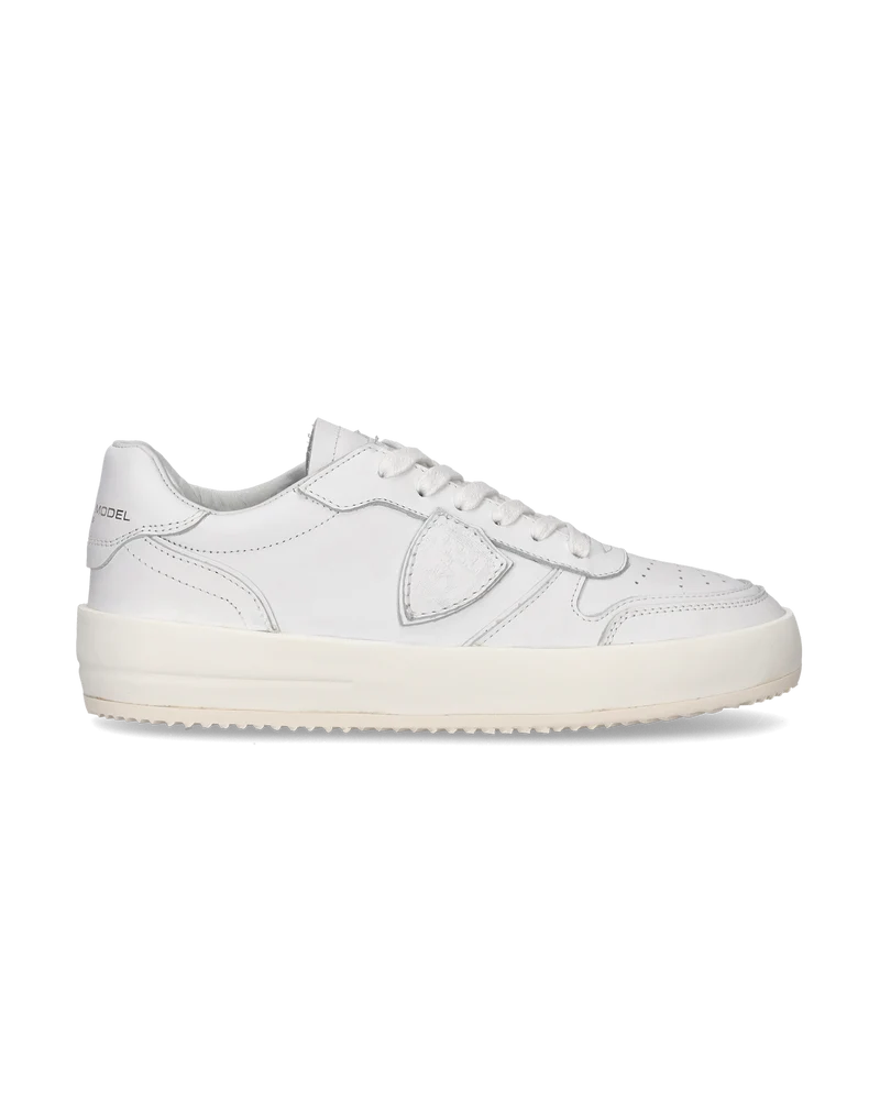 Women's Nice Low-Top Sneakers in Leather, White