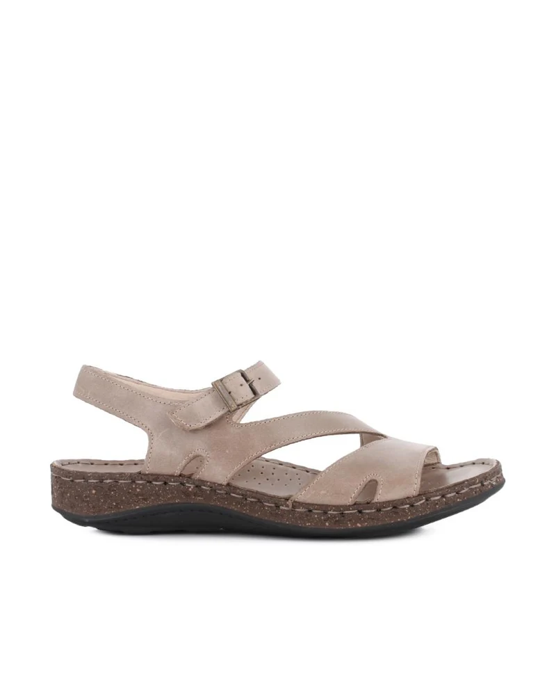 Sandalias de Piel Elena Hernández 3861 35580 Beige Mujer