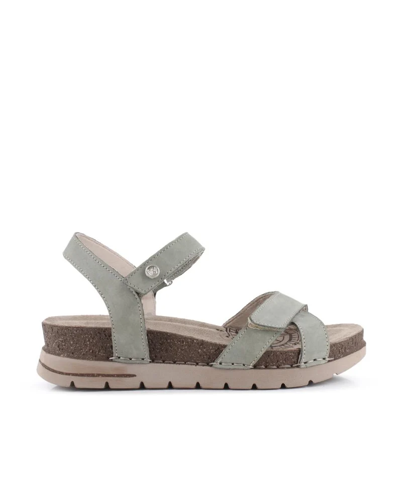 Sandalias de Piel Elena Hernández 8352 50890 Kaki Mujer