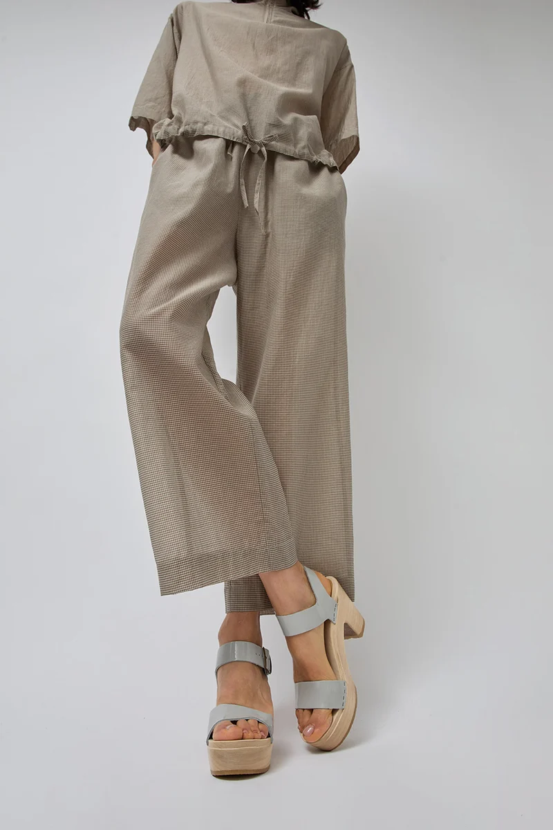 No.6 Two Strap Clog on Platform in Dove Patent