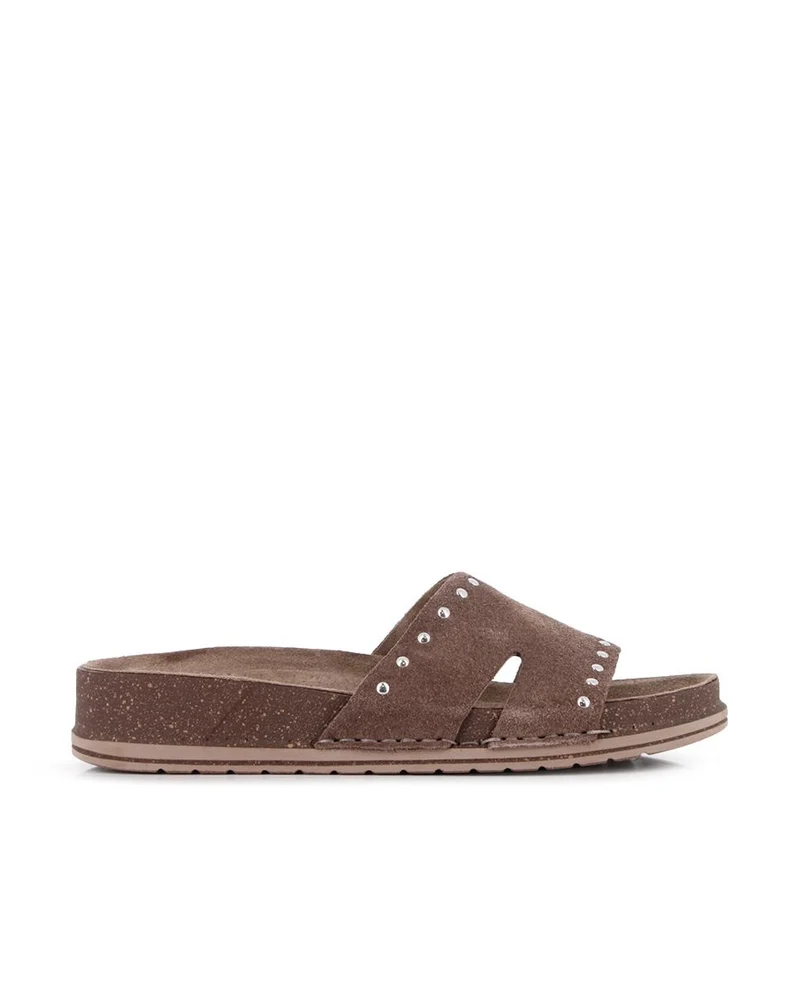 Sandalias de Piel Elena Hernández Pala 7447 Taupe Mujer