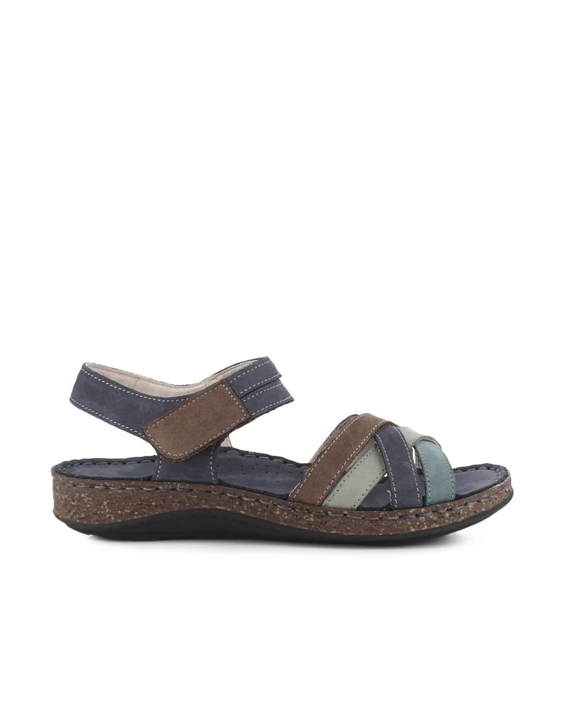 Sandalias de Piel Elena Hernández 3861 43170 Multicolor Azul Mujer