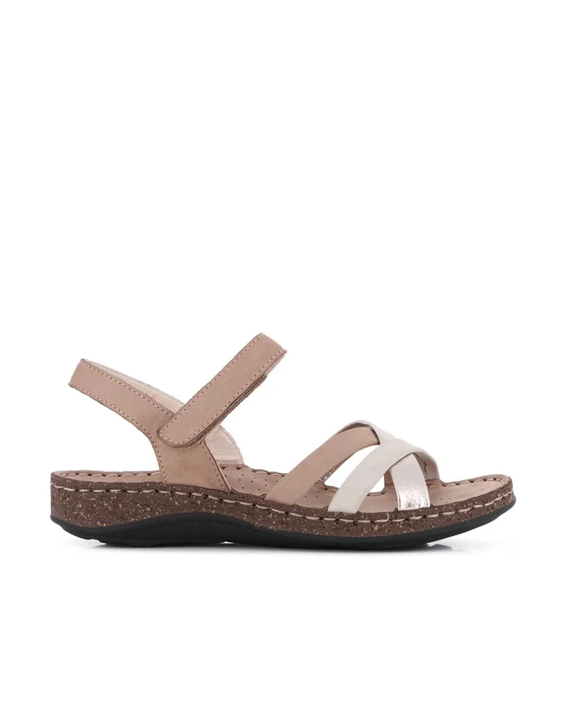 Sandalias de Piel Elena Hernández 3861 40944 Beige Mujer