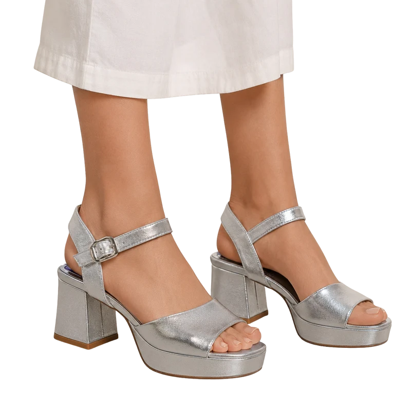 MUJER SANDALIA FIESTA ALLEGRA PLATA