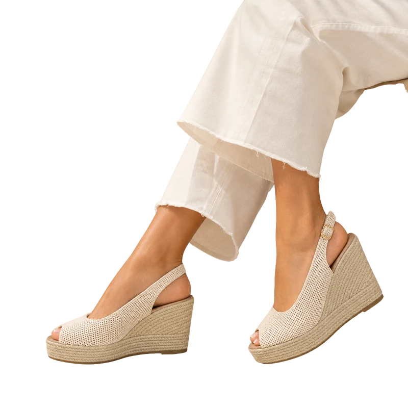 MUJER CUÑA DE ESPARTO GRETA BEIGE