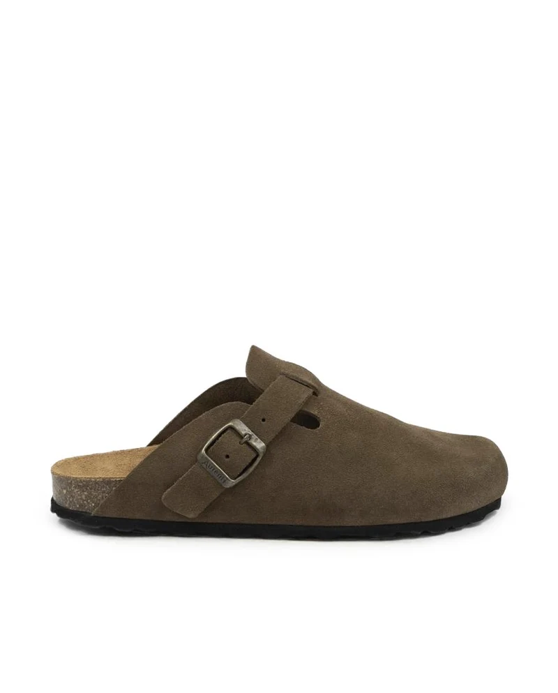 Zuecos Autenti de Hombre en Piel de Serraje Marrón - Modelo 355