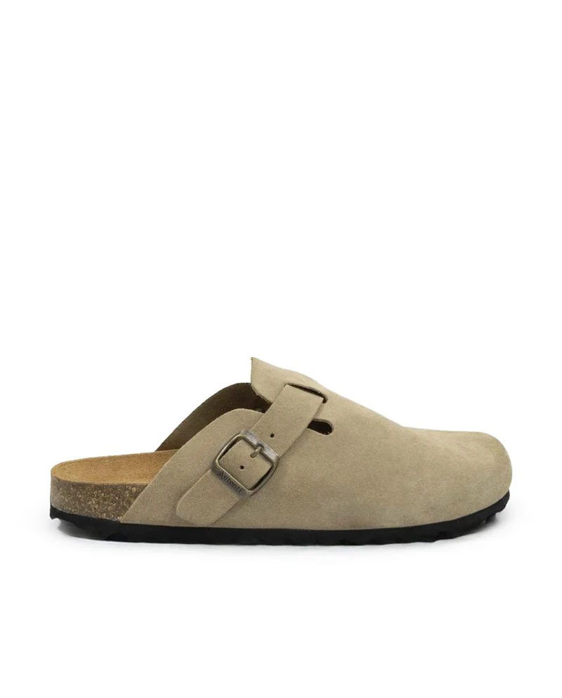 Zuecos Autenti de Hombre en Piel de Serraje Taupe -Modelo 355