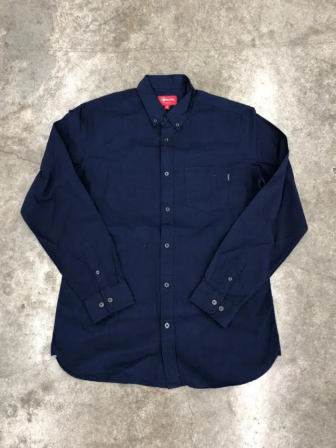 SUPREME - SELVEDGE RIPSTOP SHIRT L/S FW '13 (NAVY)