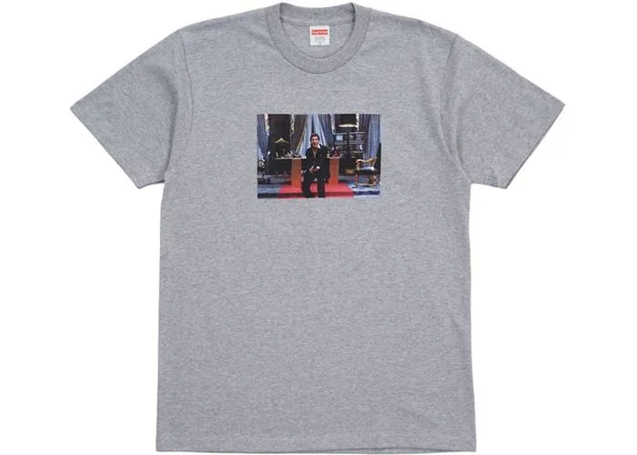 SUPREME - SCARFACE FRIEND TEE (HEATHER GREY) (USED)