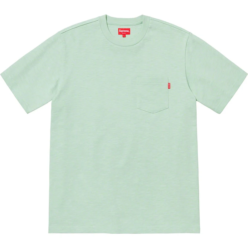 SUPREME - S/S POCKET TEE S/S '19 (PALE GREEN)