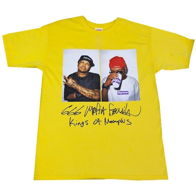 SUPREME - THREE 6 MAFIA TEE (YELLOW) [USED]