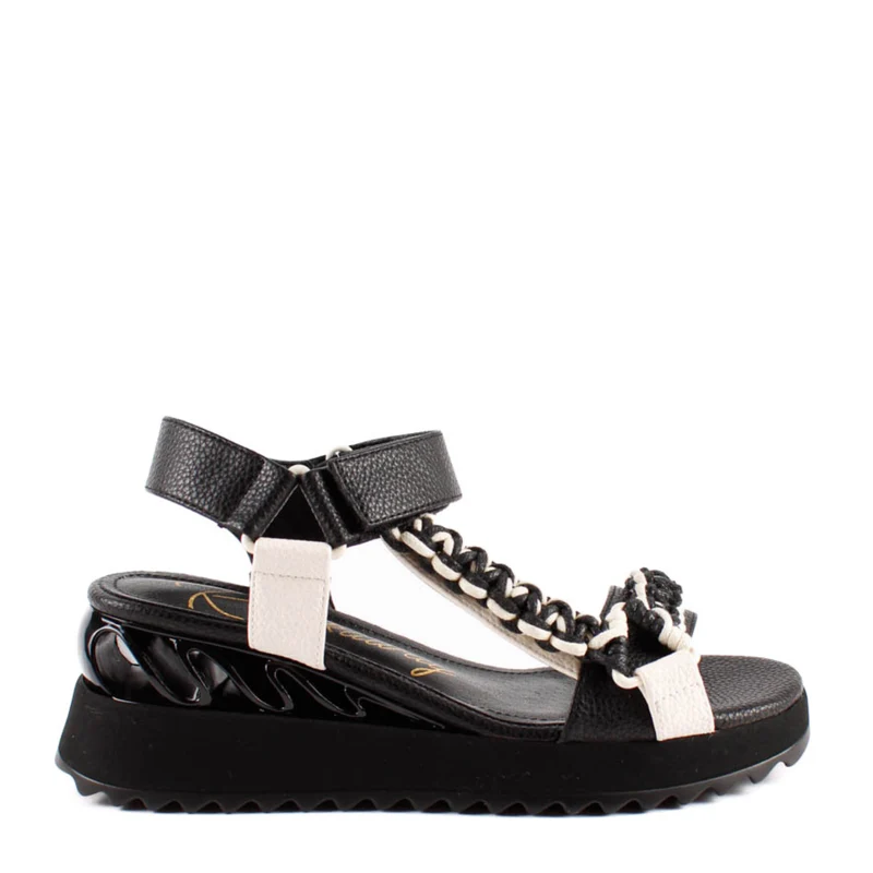 SANDALIA CUÑA CUERDA NEGRO 85800A
