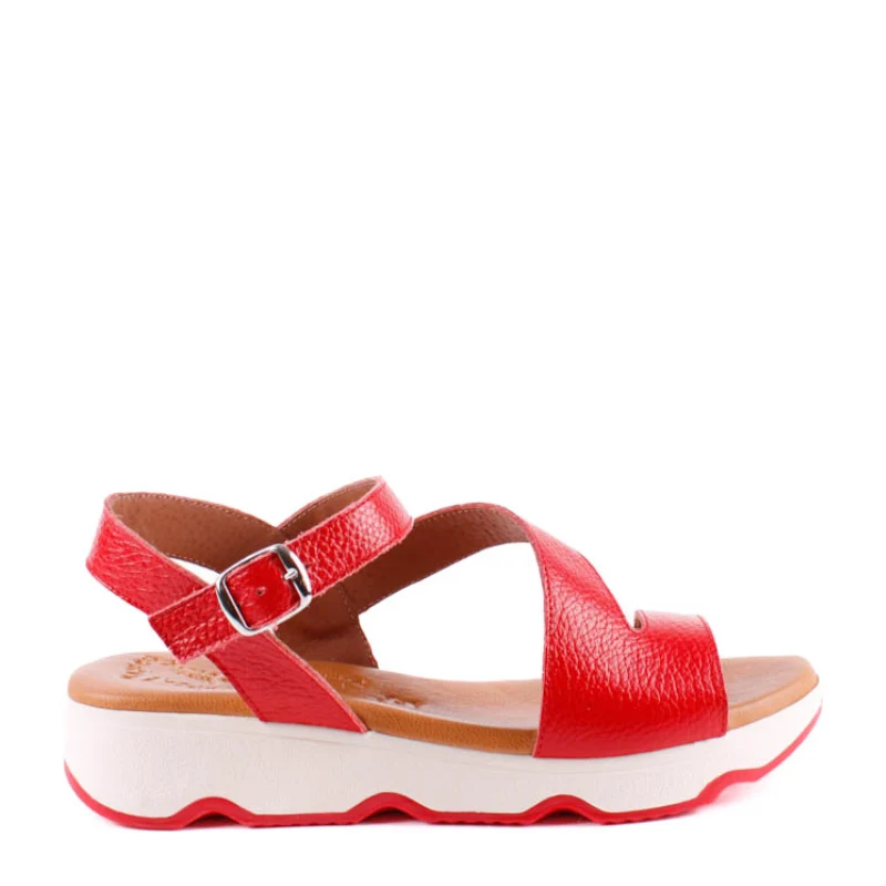 SANDALIA HEBILLA ROJO 26138