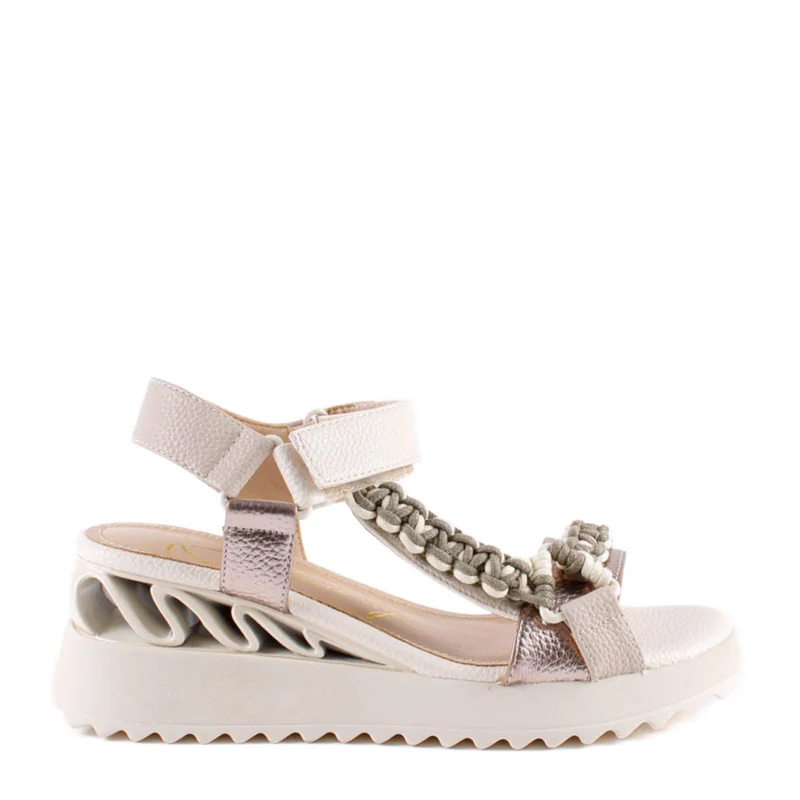 SANDALIA CUÑA CUERDA BEIGE 85800B