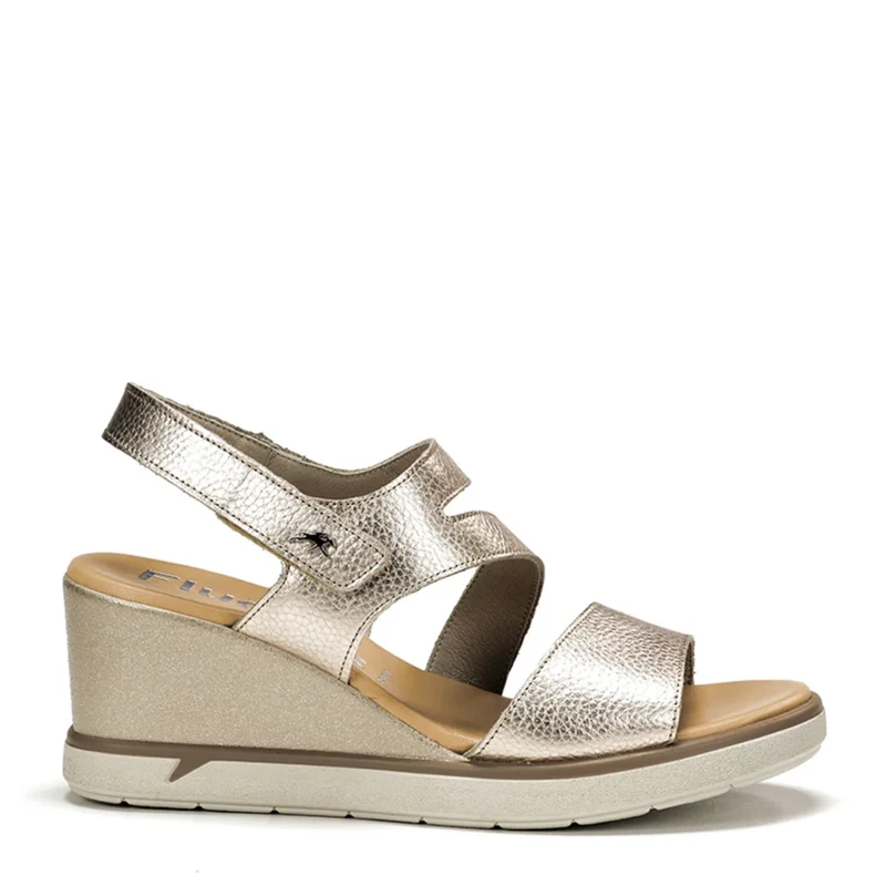 SANDALIA VELCRO CUÑA PLATINO F1973