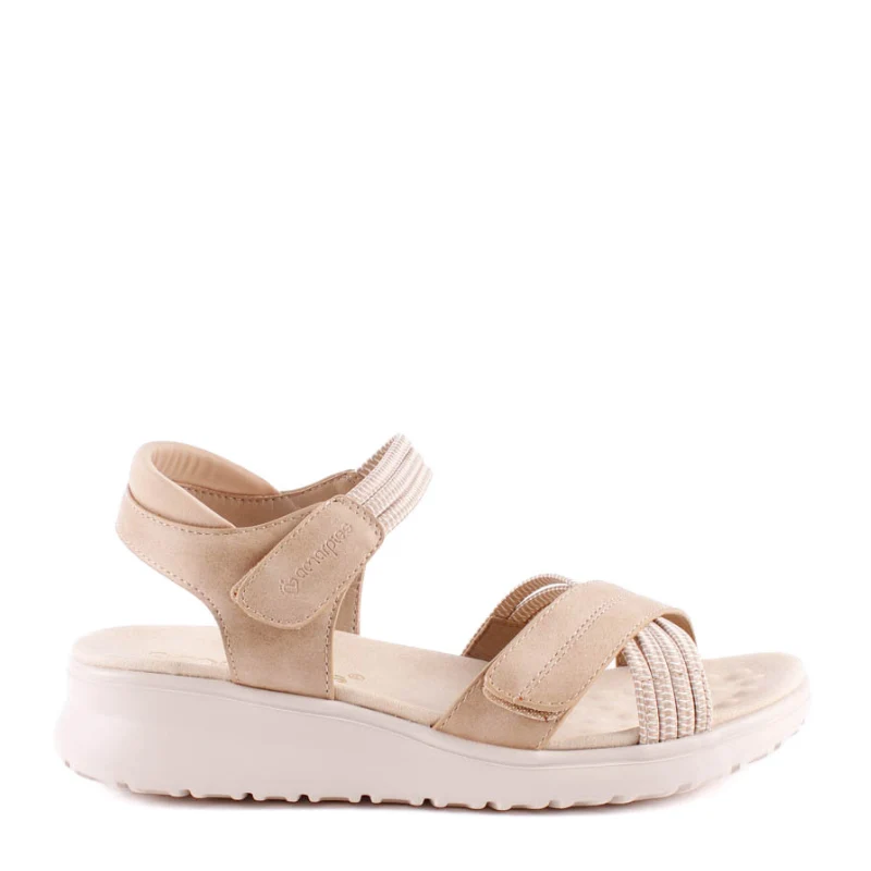 SANDALIA GOMAS CUÑA BEIGE ABZ30159