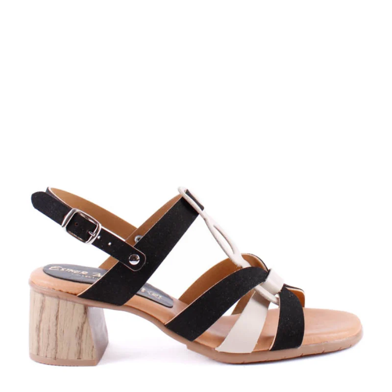 SANDALIA CIRCULOS COMBI NEGRO V-26039-1