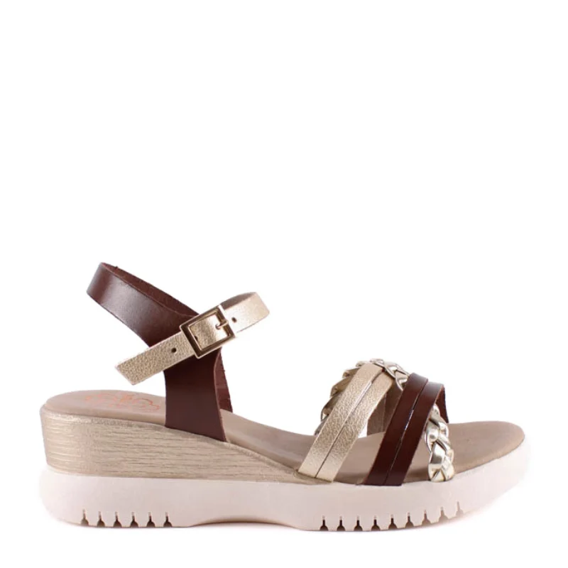 SANDALIA TIRAS MOKA ORO 3269