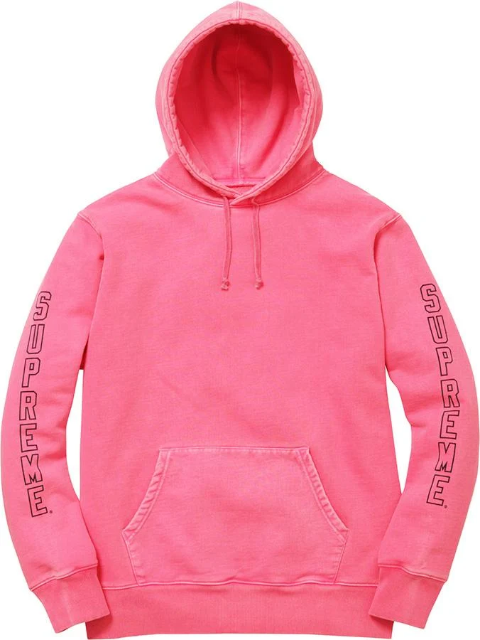 SUPREME - OVER DYED HOODED SWEATSHIRT (PINK)