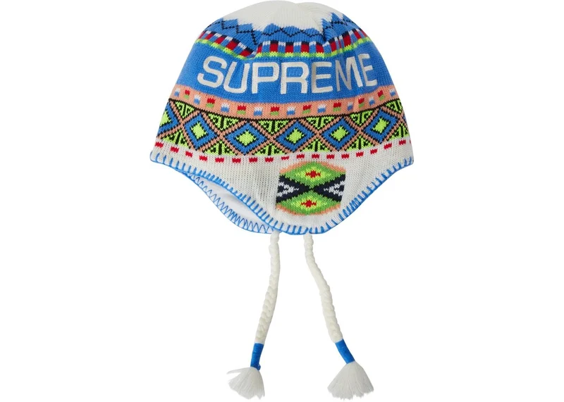 SUPREME - NEPALI EARFLAP BEANIE (WHITE)
