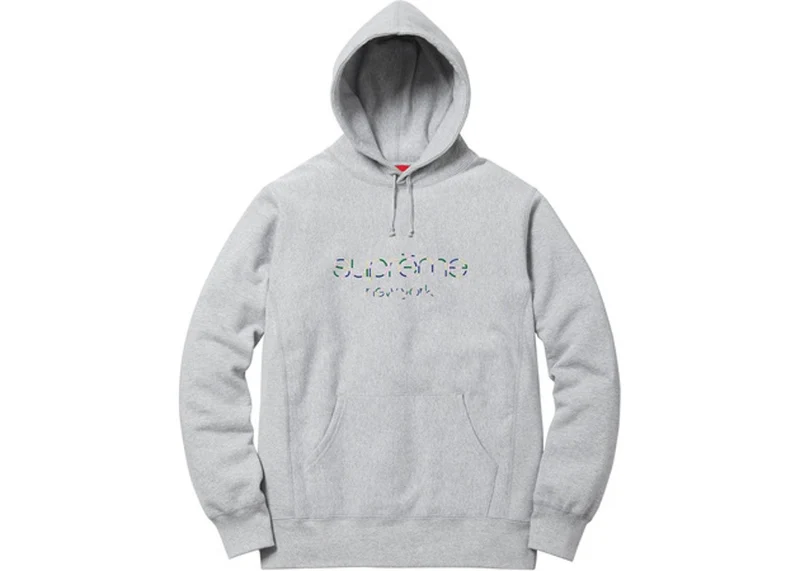 SUPREME - MULTICOLOR CLASSIC LOGO HOODED SWEATSHIRT (GREY)