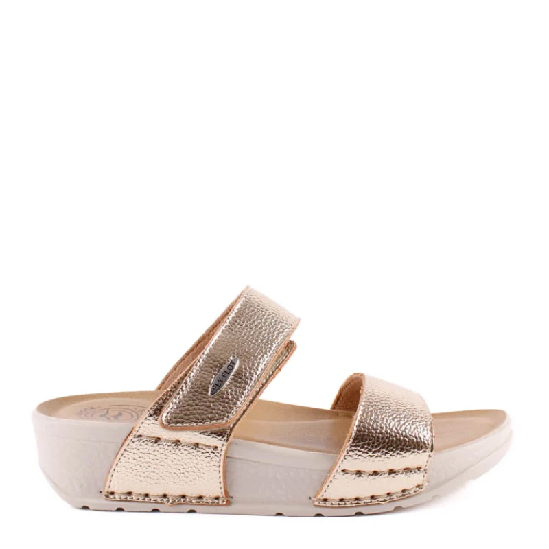 SANDALIA DOBLE VELCRO ORO