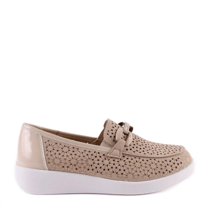 MOCASIN LASER FLORES PLATINO 38475