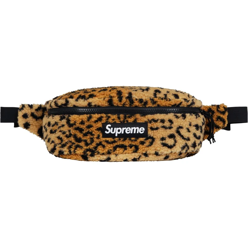 SUPREME - LEOPARD FLEECE WAIST BAG (YELLOW)