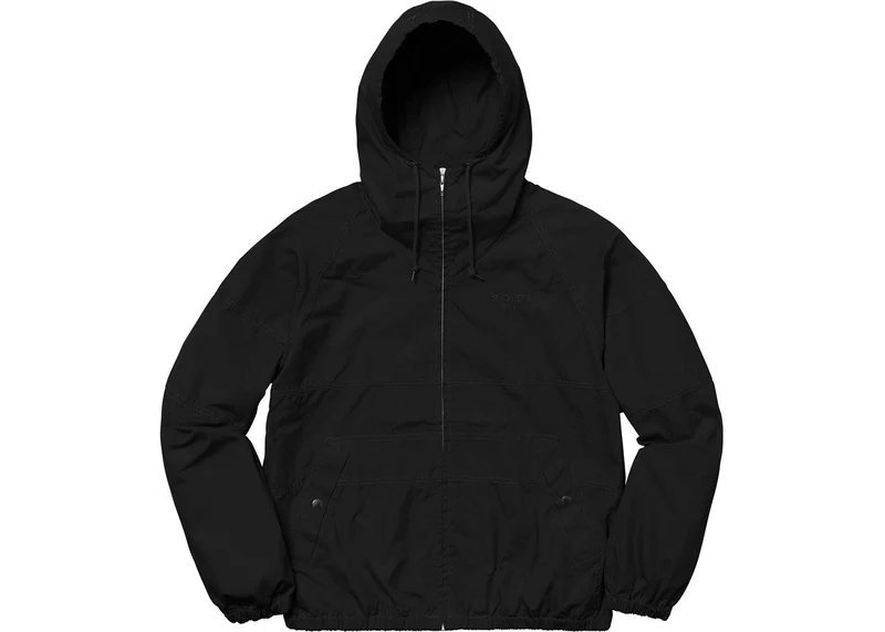 SUPREME - HOODED RAGLAN JACKET (BLACK)