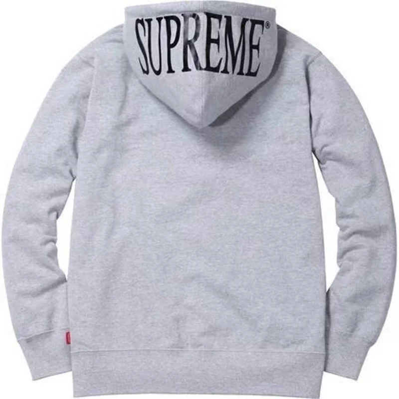 SUPREME - HOODED FOIL LOGO ZIP UP (GREY)