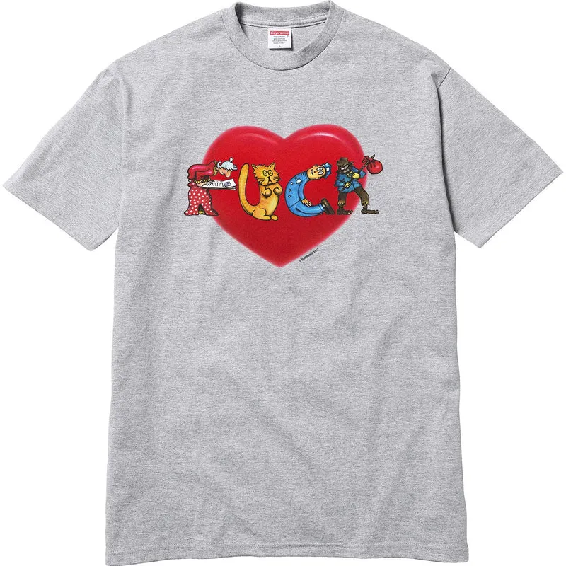 SUPREME - HEART TEE (HEATHER GREY)
