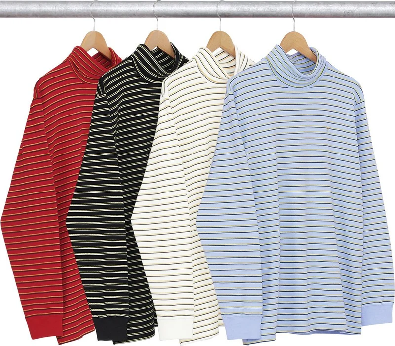 SUPREME - GOLD STRIPE TURTLE NECK