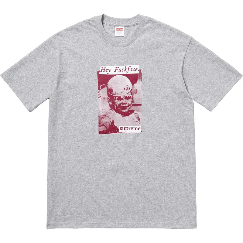 SUPREME - FUCK FACE TEE (HEATHER GREY)