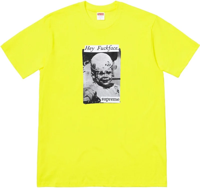 SUPREME - FUCK FACE TEE (BRIGHT YELLOW)