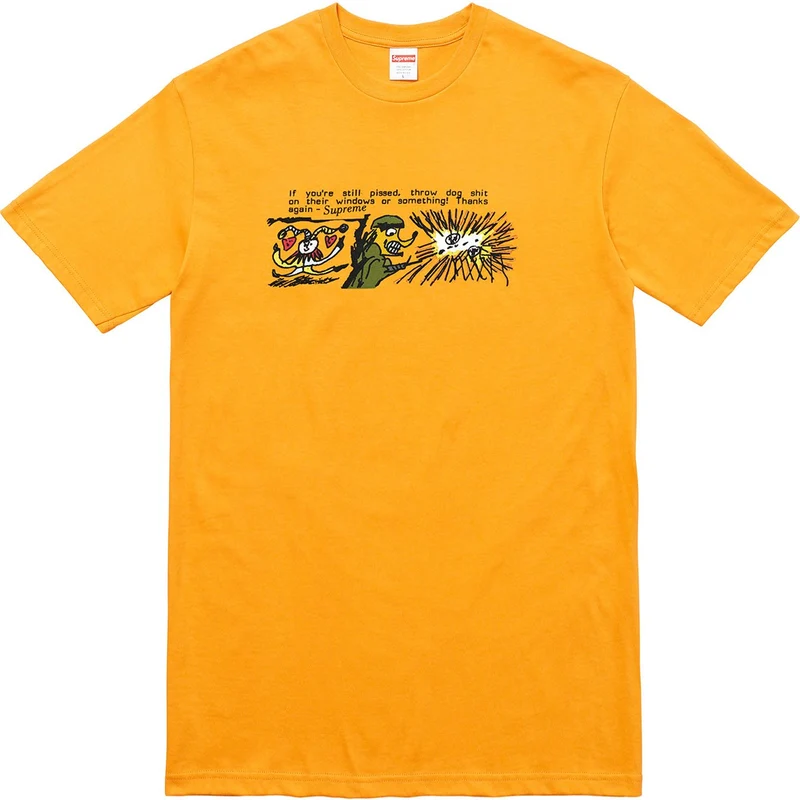 SUPREME - DOG SHIT TEE (MUSTARD)