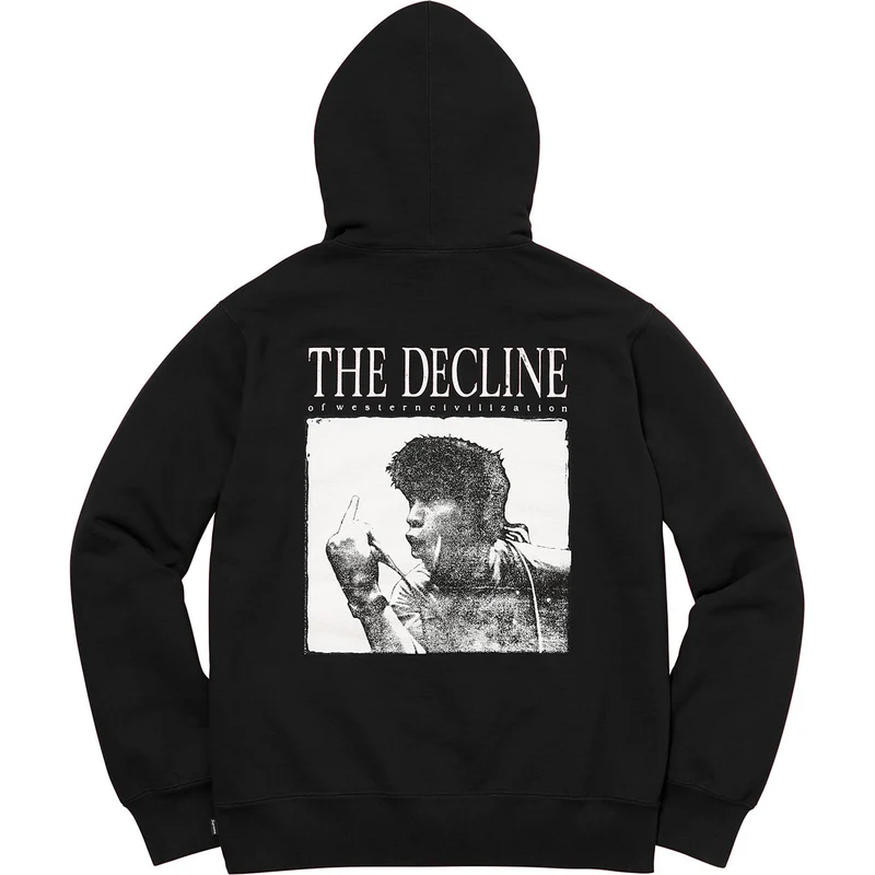SUPREME - DECLINE HOODED SWEATSHIRT (BLACK)