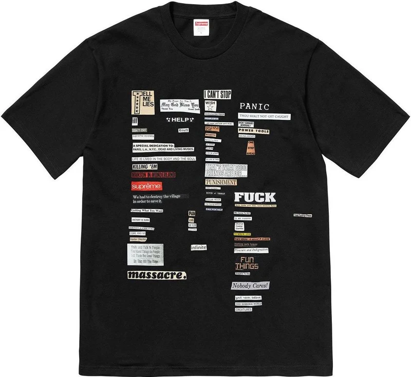 SUPREME - CUTOUTS TEE (BLACK)