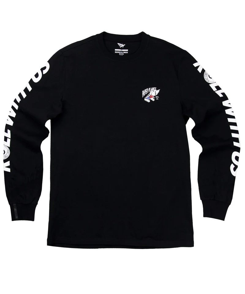 PAPER PLANES - ROLL WITH US L/S TEE (BLACK/BLK)