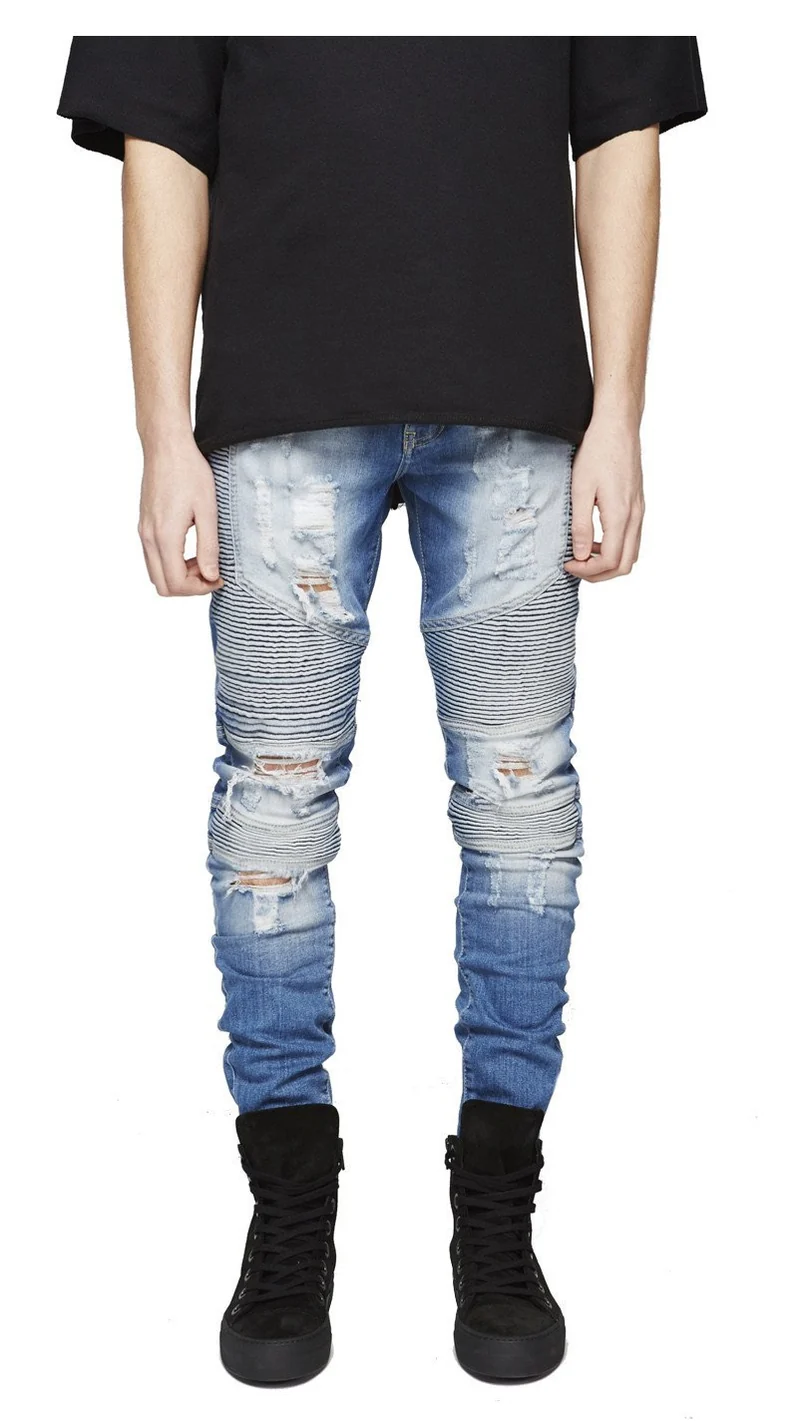 REPRESENT - BIKER DESTROYER DENIM (MID-BLUE)