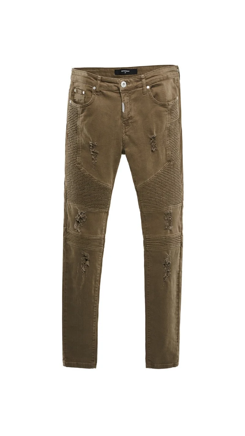 REPRESENT - BIKER DESTOYER DENIM (TAUPE)