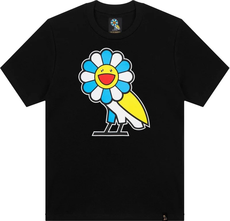 OVO/MURAKAMI - FLOWER OWL TEE (BLACK)