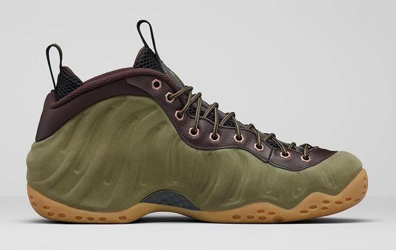 NIKE AIR FOAMPOSITE - OLIVE / GUM BOTTOM