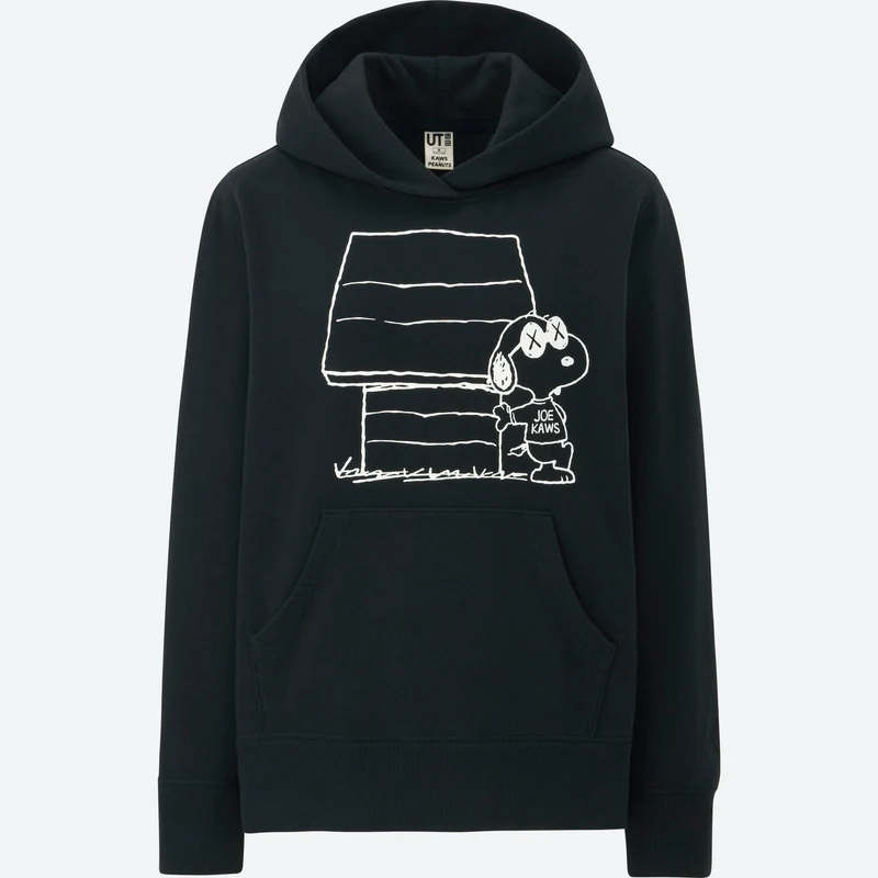 KAWS/PEANUTS/UNIQLO - WMNS HOODED SWEATSHIRT (BLACK)