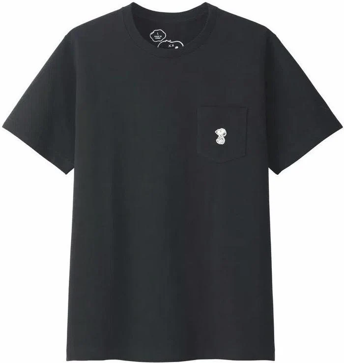 KAWS/PEANUTS/UNIQLO - SNOOPY POCKET TEE (BLACK)